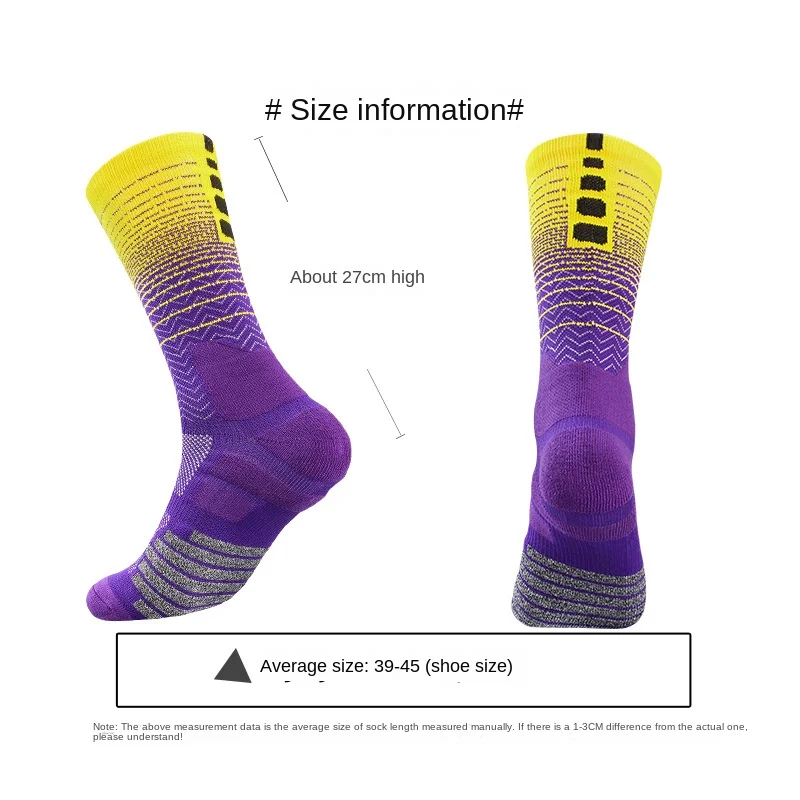 Big Kids Sport Cycling Basketball Socks Compression Running Man Black Trend Breathable Long Hiking Damping Athletic Professional