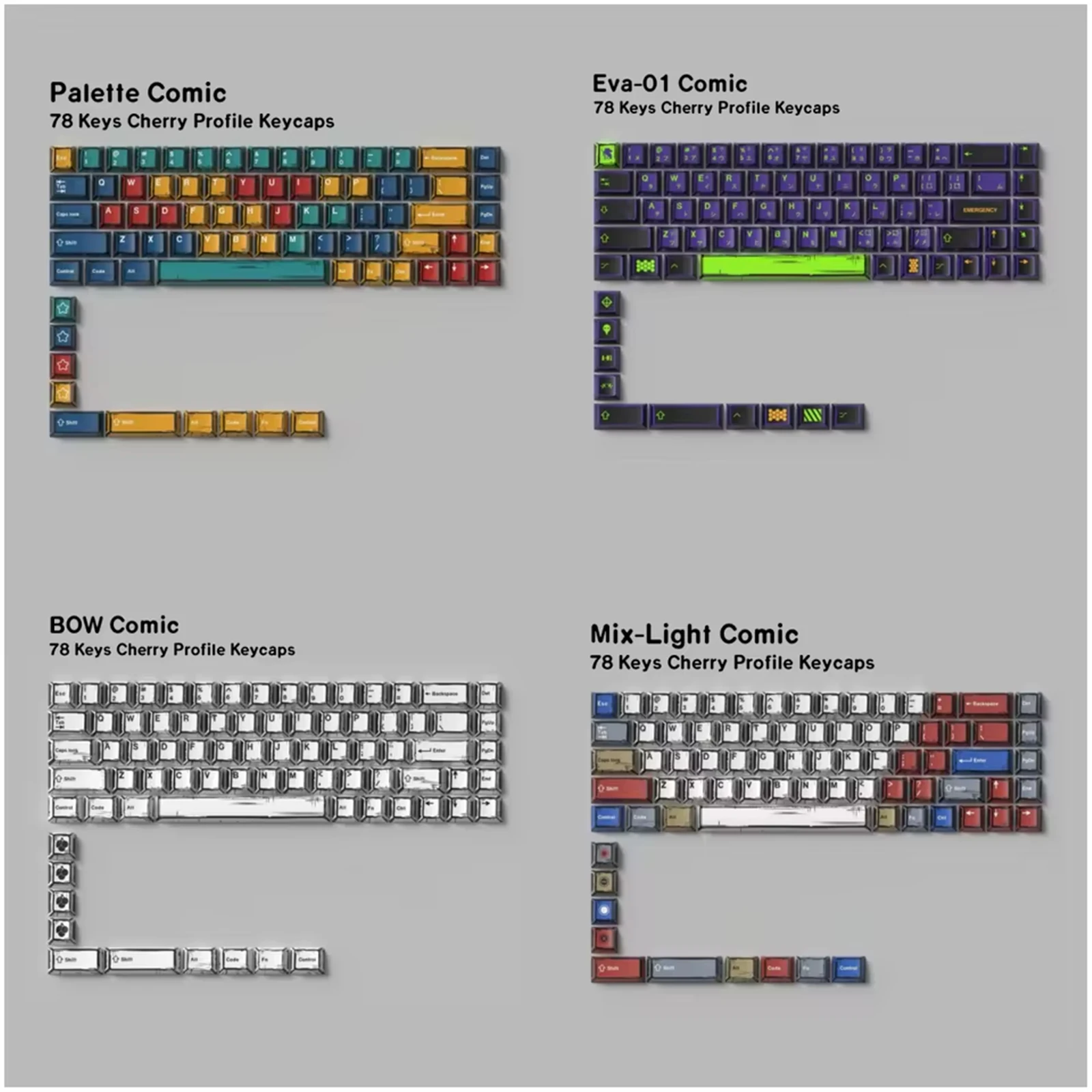 

GMK Virtual War WOB Comic Keycaps Cherry Profile PBT Dye-Sub 78 Keys For Mechanical Gaming Keyboard 60/61/64/68 MX Switches