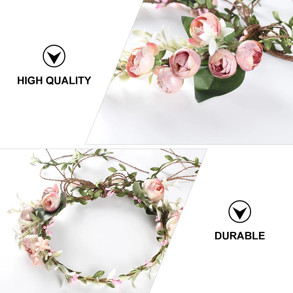 

Wreath Headpiece Headdress Hair Accessory Wear Wedding Hair Accessory Textile Flower Headdress Photo Bridal H made