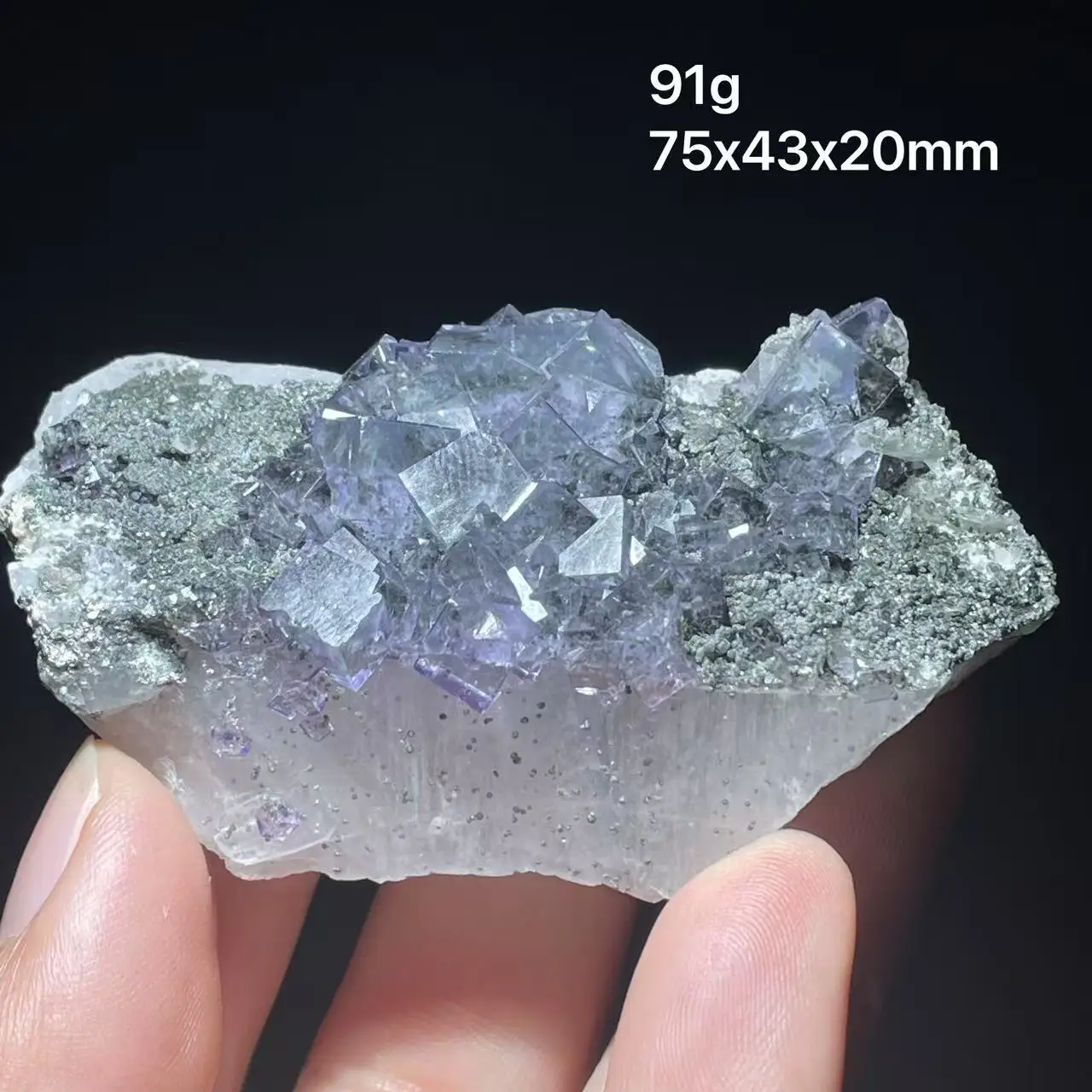 

New 100% natural phantom blue fluorite cube clean mica mineral specimen from Yaogangxian