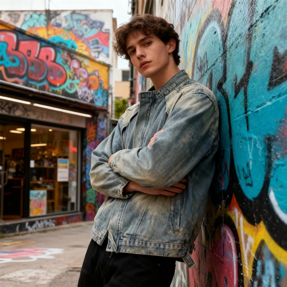 KUCLUT Moda Stile Americano Streetwear Qualità Top Allentato Oversize Cappotto Casual Abbigliamento Vintage Giacca di Jeans Uomo Donna