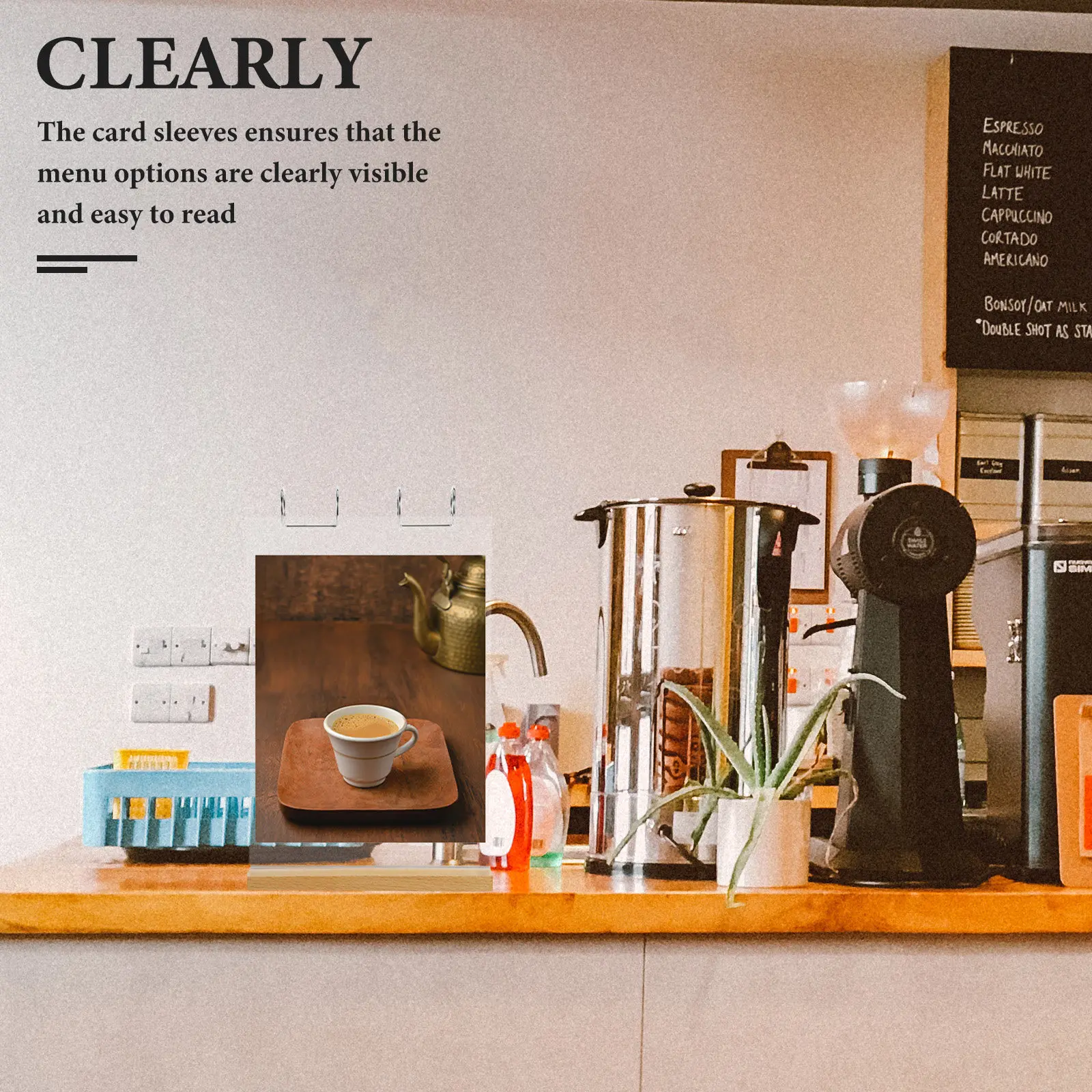 

Clear Acrylic Menu Stand with Card Sleeves Versatile Table Sign Display Rack for Coffee Tea Banquet Use Acrylic Stand