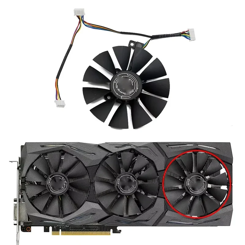 87MM 6Pin GPU Cooling Fan T129215SU For ASUS Strix GTX1060 1070 OC 1080 1080Ti RX480 Graphics Video Card