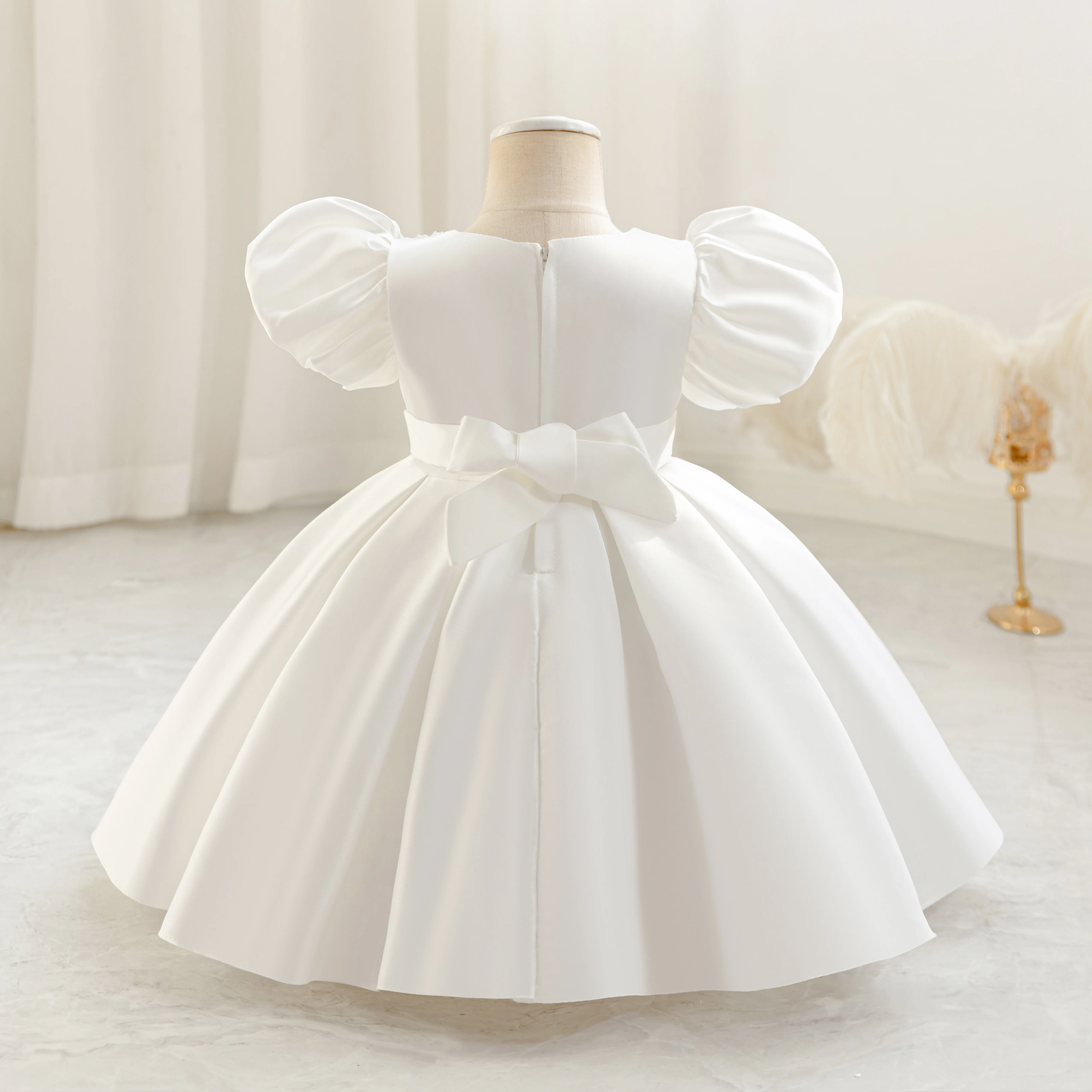 Geburtstagskleid, Babykleid, Einjähriges-Prinzessinnenkleid, Satinkleid, Schleife, Stilvolles Prinzessinnenkleid, Partykleid, Halloween – Detail 11