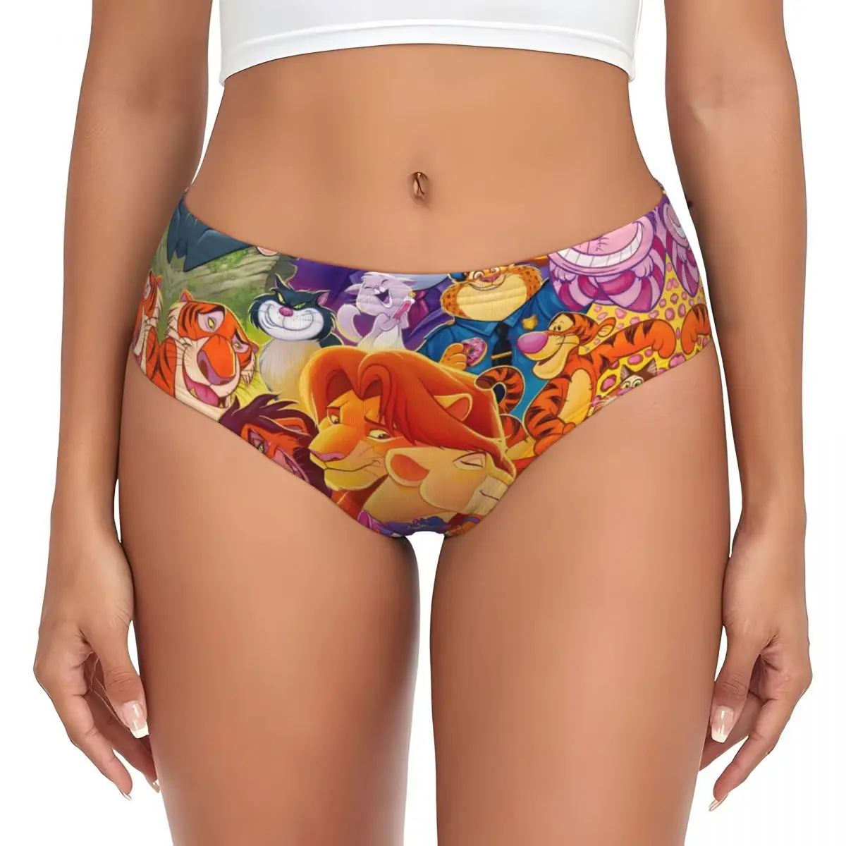 Bragas breves personalizadas de dibujos animados de películas del Rey León para mujer, ropa interior de Manga elástica transpirable