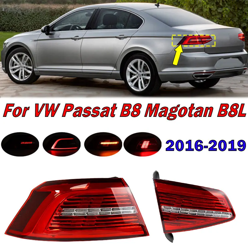 

Автомобильный фонарь для Volkswagen VW Passat B8 Magotan B8L 2016 2017 2018 2019, задний фонарь, стоп-сигнал, лампа дальнего света в сборе