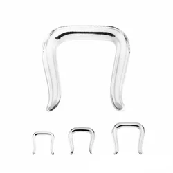 2Pc Glass U Shape Nose Stud Transparent Glass 0.8-2.8mm Thickness Nose Ring Retainer Holder Nose Hoop Ring Body Piercing Jewelry