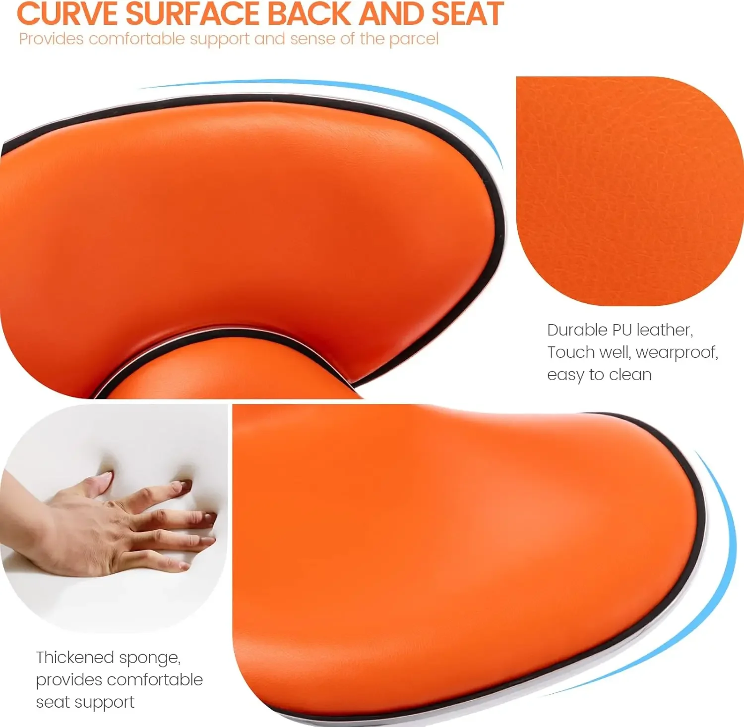 Furniture Direct PU Leather Adjustable Bar Stools, Modern Swivel Airlift Barstools with Back, Armless Counter Height Chair