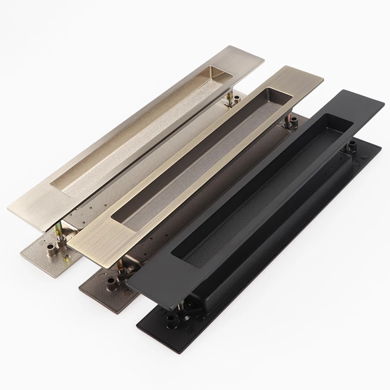 

Plus Length 1Pair Zinc Alloy Embedded Sliding Door Handles Invisible Hidden Wood Barn Kitchen Balcony Door Flush Pulls Handles
