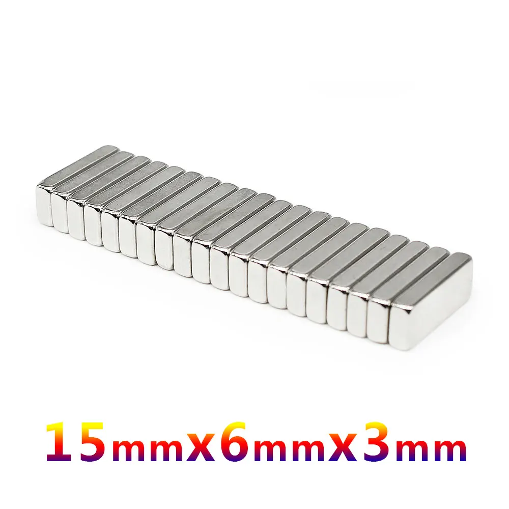 10/20/50/100/150/200/400PCS 15x6x3 mm Block Strong Powerful Magnets N35 Rectangular Permanent Neodymium Magnets 15x6 15*6*3