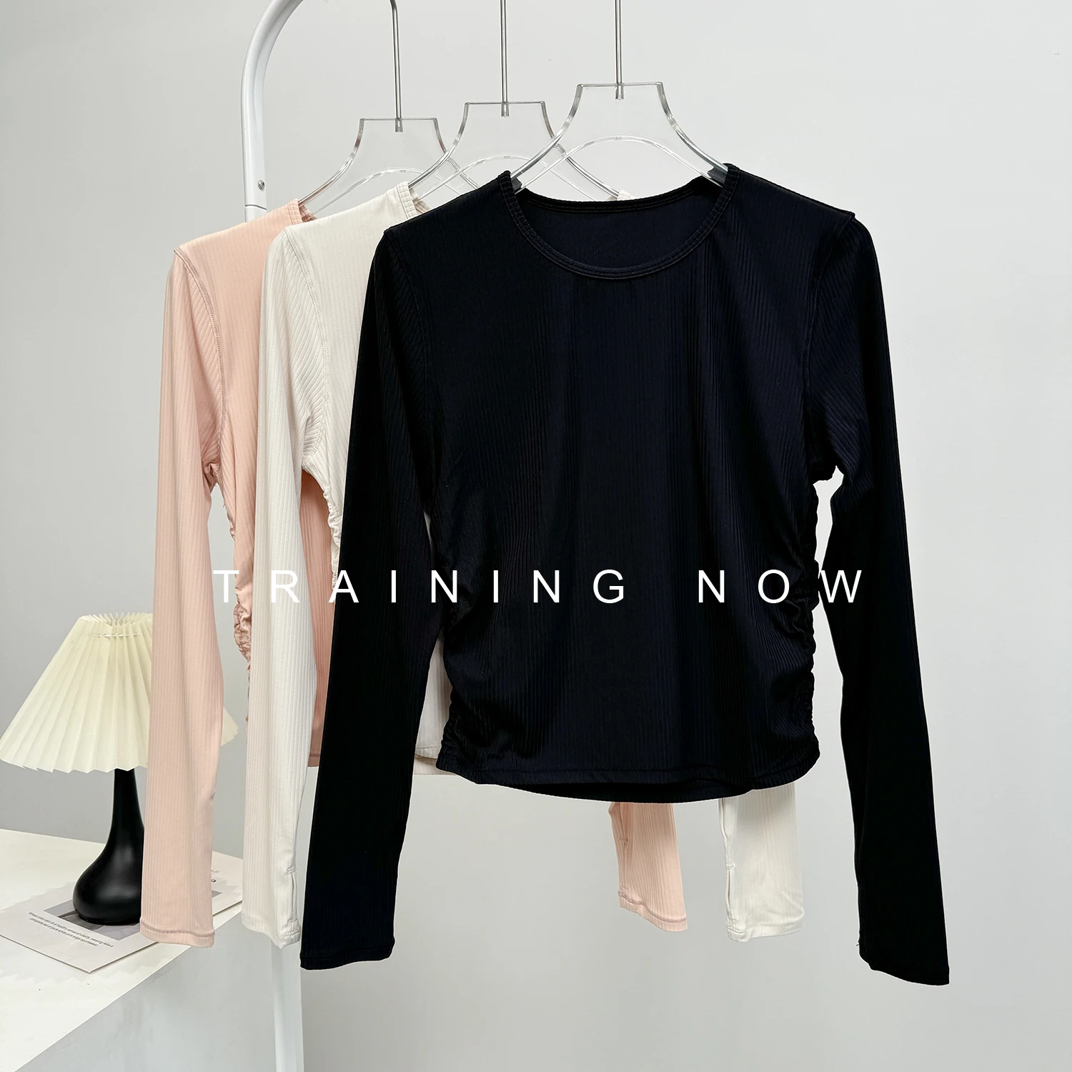 

Yoga clothing long-sleeved women's fall waist slimming round neck fitness clothing 2025 new high-end professional running top