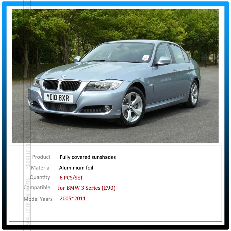 Full Cover Sunshades For BMW 3 Series E90 4-door 2005-2011 Summer Sunproof Shade Covers Window Visor Windshields Car Accessories