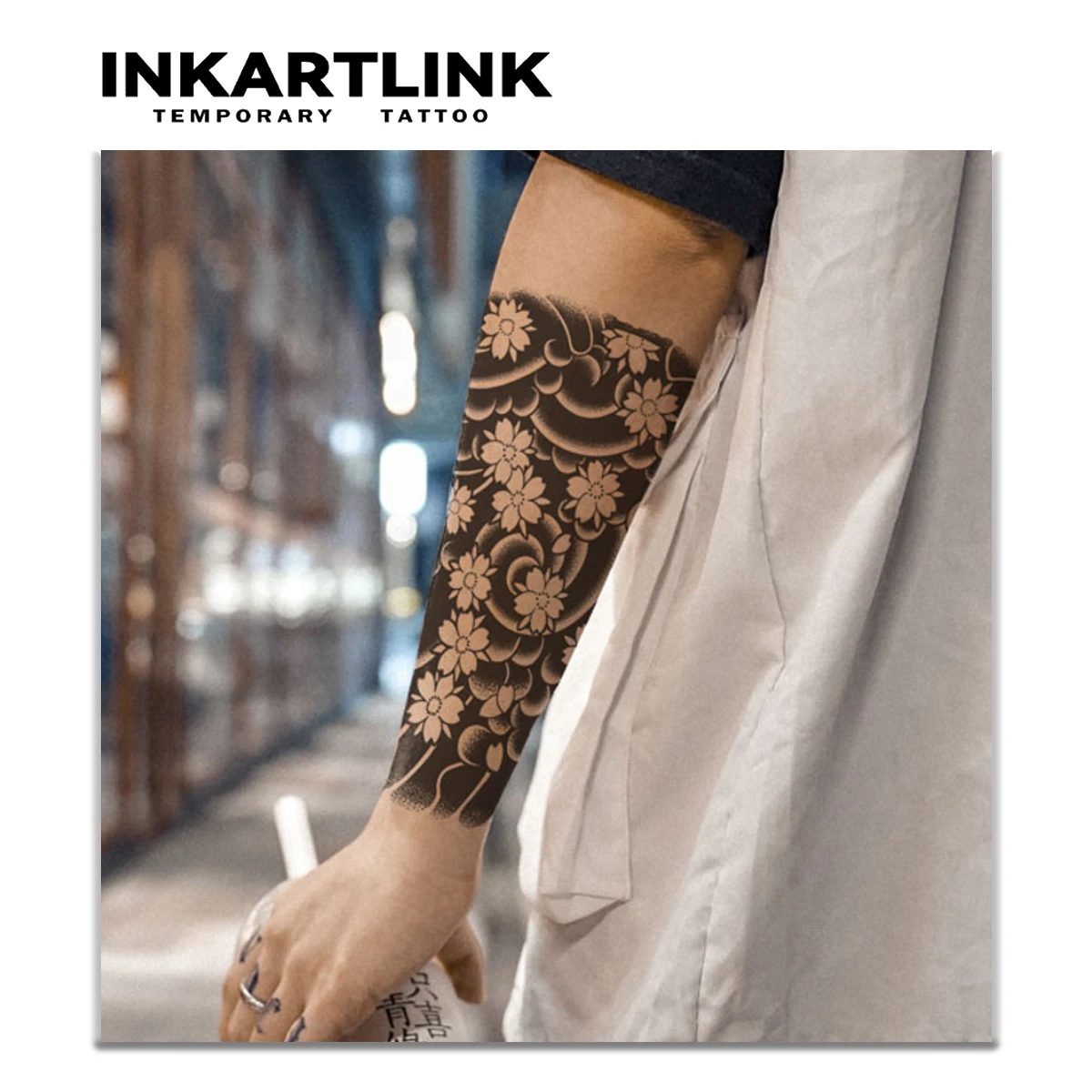 Flower Arm temporary tattoo sticker, waterproof magic tattoo, lasts to 15 days fake tattoo, semi permanent tattoo