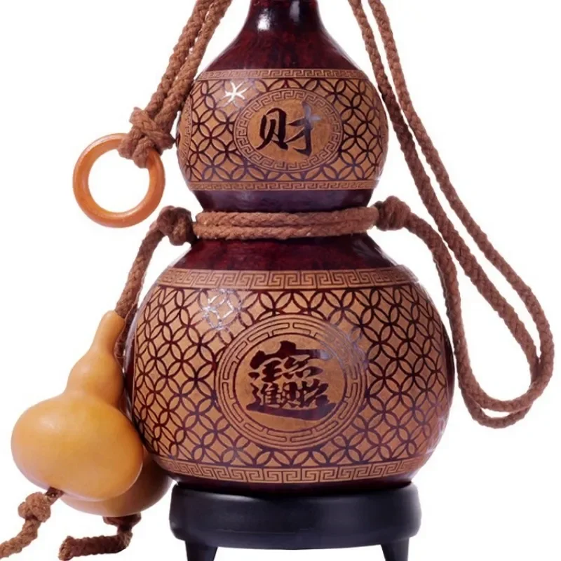 Portable Natural Dried Wine Gourd 500ml, Outdoor Beverage Container Creative Craft Gift for Christmas & Friends