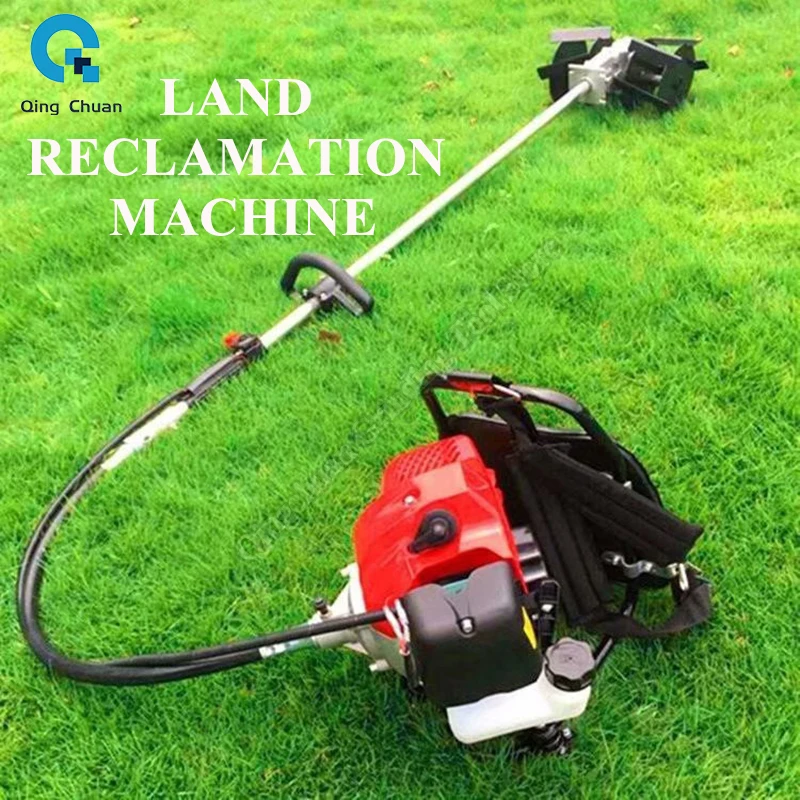 Backpack Type Weeding Rotary Tiller Four Stroke Gasoline Hoe Soil Loosening Machine Lightweight Portable Small Weeding Machine