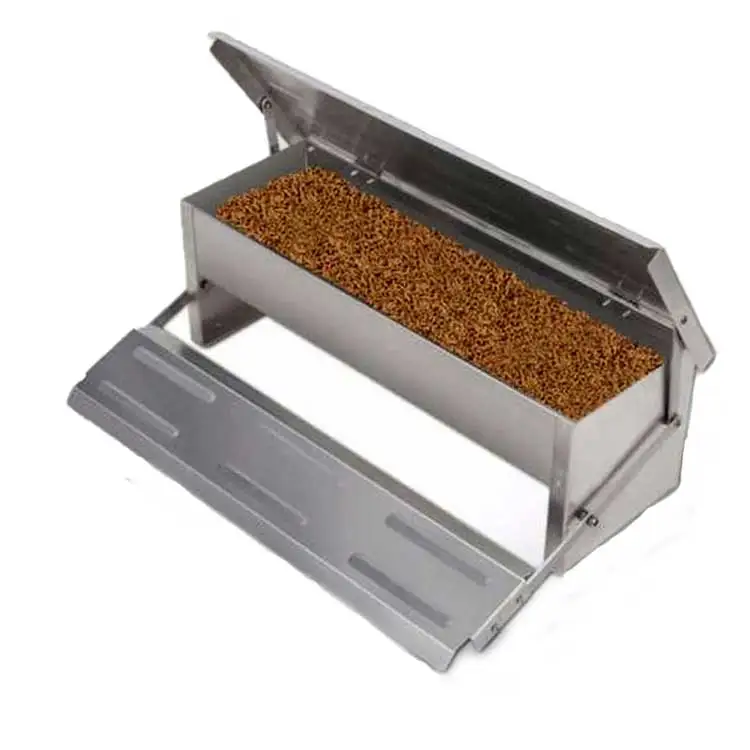 

Custom Pedal Chicken Feeder Poultry Feeder Automatic Chicken Aluminum Feeder Raising Chickens