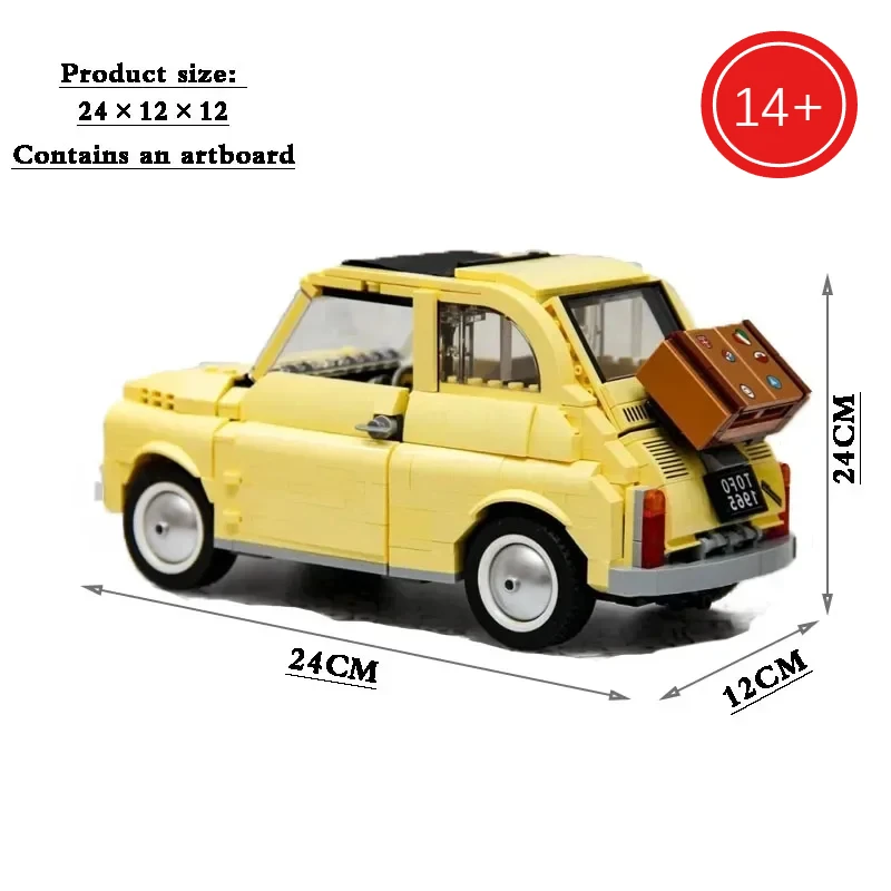 2025 جديد 960 قطعة كتل الإبداع 10271 الكلاسيكية الأصفر نموذج سيارة الخالق تجميع سيارة الطوب لعب للبنين أطفال هدية