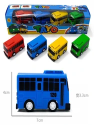 Korean Anime Tayo the Little Bus Mini Plastic Cars Pull Back Sliding Toys in Blue Yellow Green and Red Perfect Gift for Boys