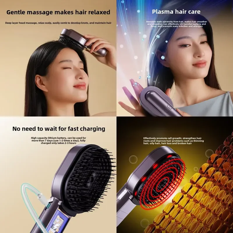 Fog Care Hair Massage Comb Essential Oil Atomization Hair Salon Comb Electric Press Scalp Spray