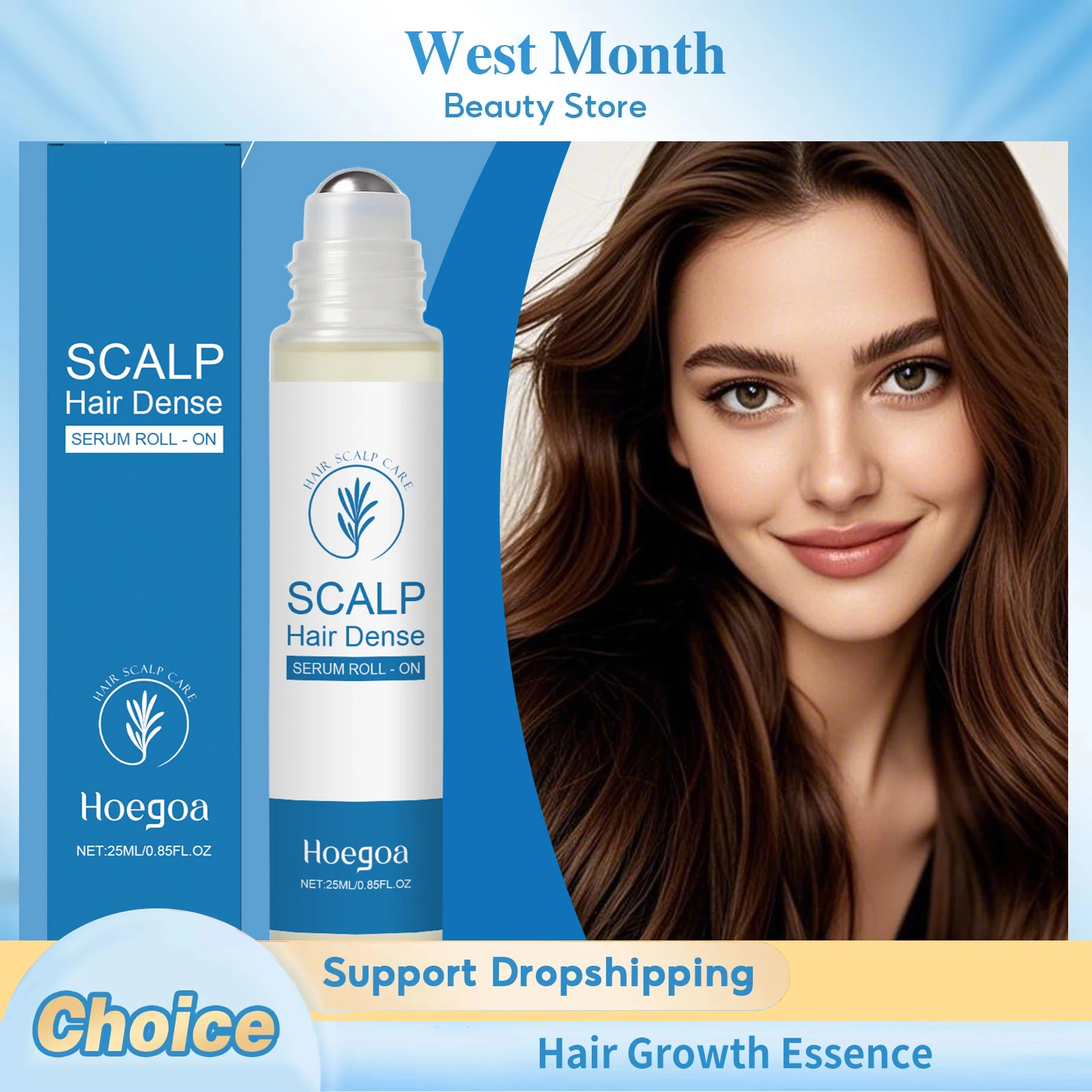 

Hair Growth Essence Anti Baldness Strengthen Hair Roots Improve Scalp Health Repair Thicken Rosemary Massage Roller Ball Essence