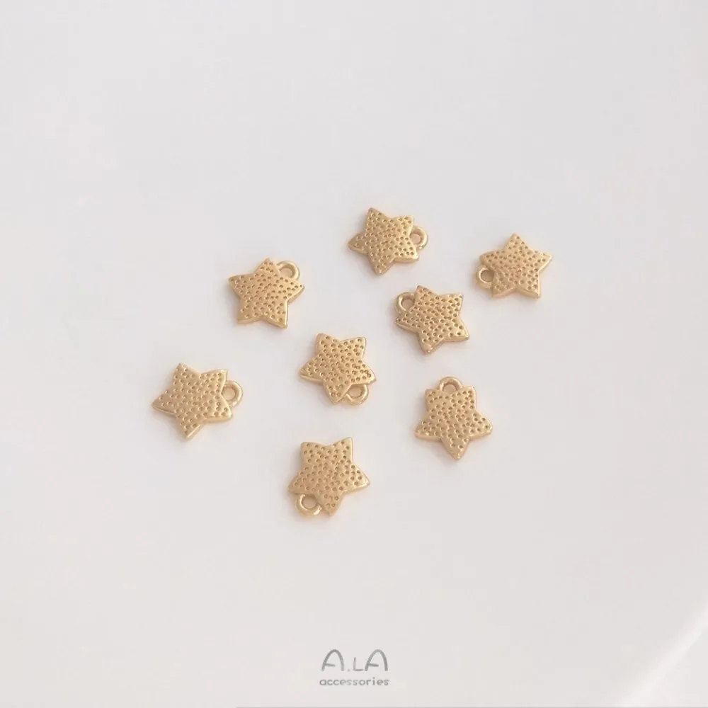 1Pcs Liontin Tembaga Warna Emas 14K Bentuk Bintang Bulan Aksesoris Buatan Tangan untuk Anting DIY, Gelang, dan Liontin