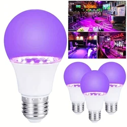 1pc LED Black Light Bulbs,9W Blacklight,E27 Medium Base AC85-265V,UVA Level 395-400nm,Glow In The Dark For Halloween,Birthday