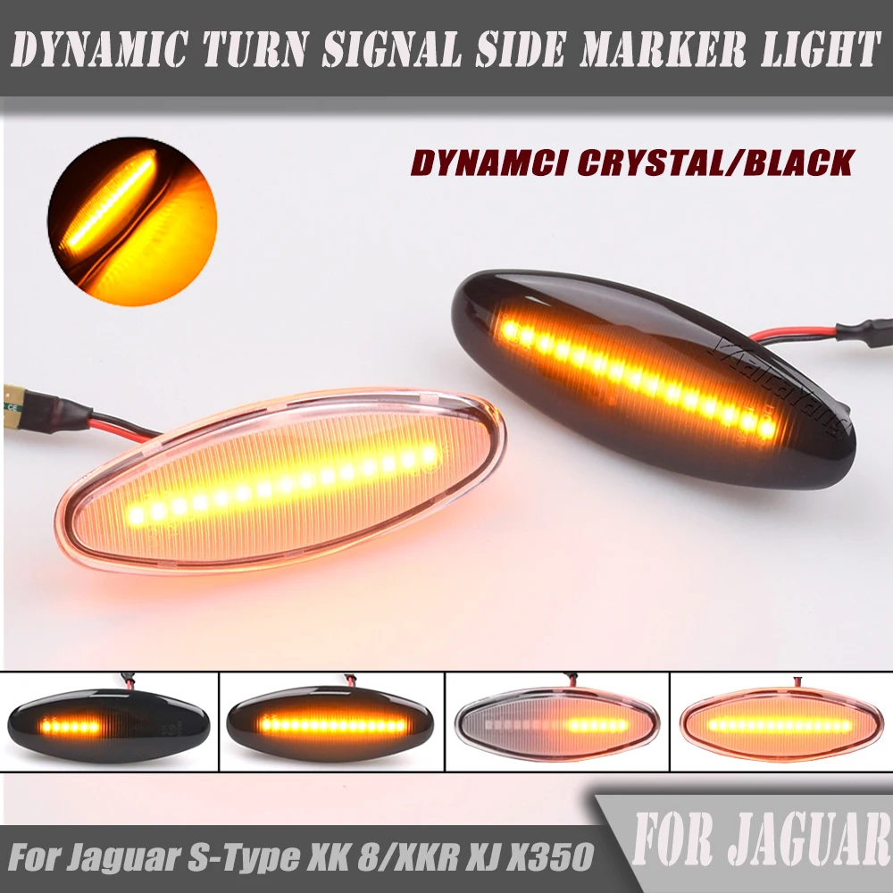 2 SZTUK do Jaguar XK8 S-Type XK 8/XKR XJ X350 LED Dynamiczny kierunkowskaz boczny Światło kierunkowskazu Sekwencyjny migacz