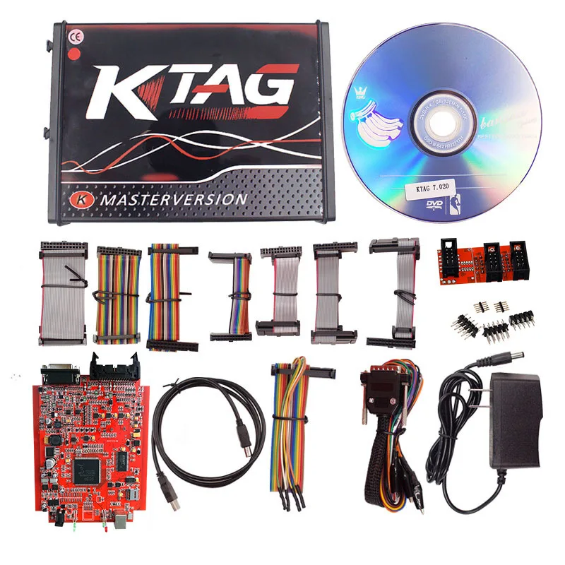 KESS V5.017 KTAG V7.020 Filter V2 Unlimited ECU Programmer Diagnostic Tool Red PCB BDM Software No Token Limited Car Accessories