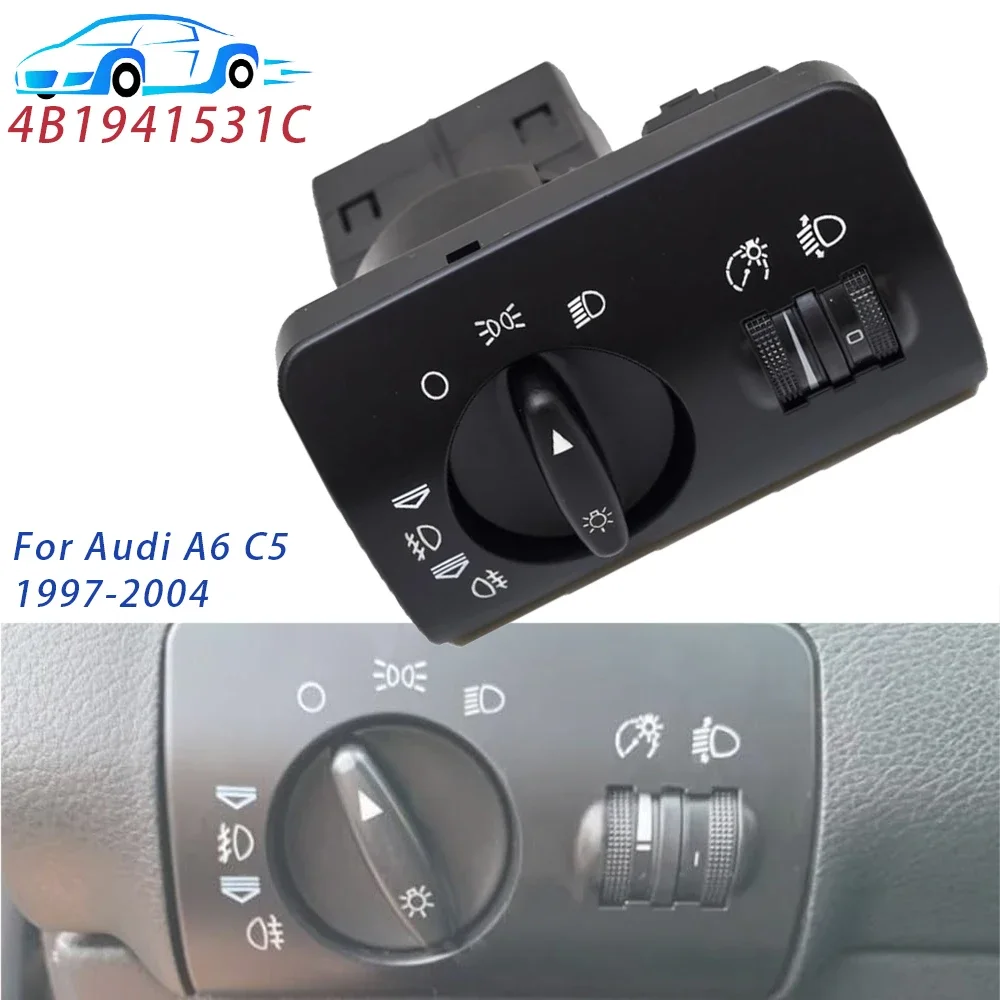 Car Auto Headlight Head Lamp Switch for AUDI A6 S6 C5 Allroad  Fog Lamp Control Knob Interior Switches 4B1941531C 4B1 941 531C