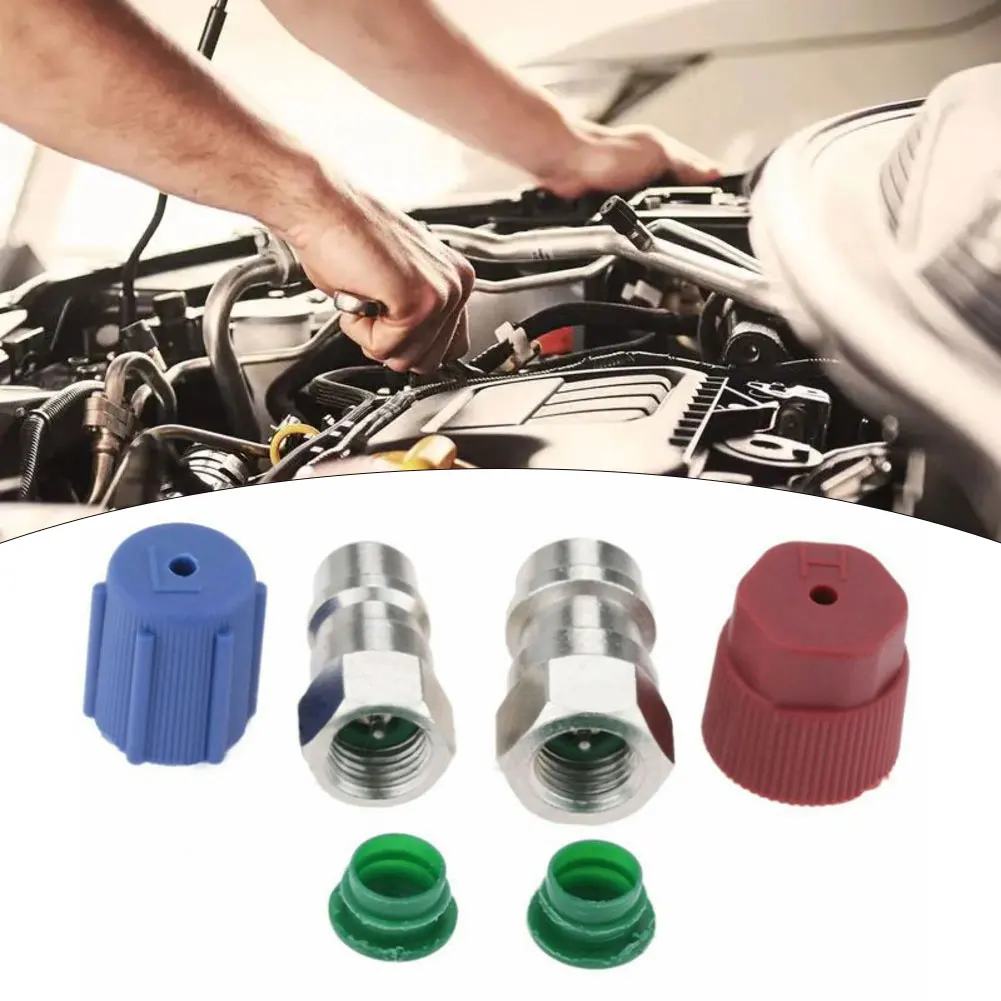 

6pcs/set Connectors R12 To R134A AC Fitting Adapter Kit R12 To R134a Conversion Kit R12 R22 To R134A Garden Watering Equipment