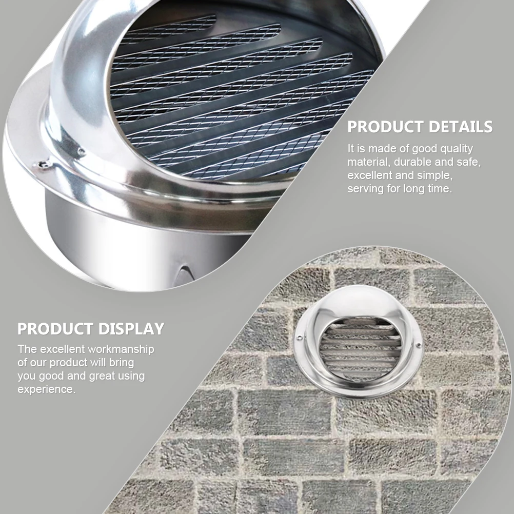 

Stainless Steel Chimney Pipe Vent Cover Exhaust Protector Durable Safe Excellent Simple Long Use Easy Install Windproof