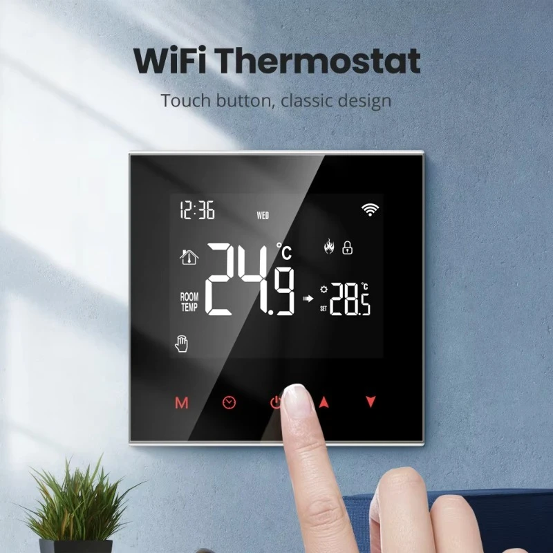 Termostato de aquecimento de piso elétrico Smart Wifi programável programável WT100