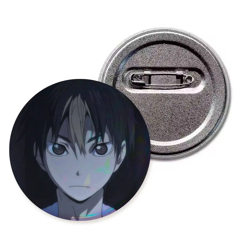 Y-u N-ishinoya Cartoon Round Brooches On Backpack Jacket Acrylic Button Pins Collection Gifts