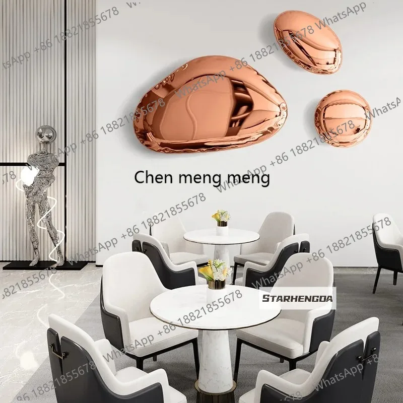 Stainless Steel Water Drop Wall Hanging, Cobblestone Sculpture, Creative Round Pendant, Soft Decoration