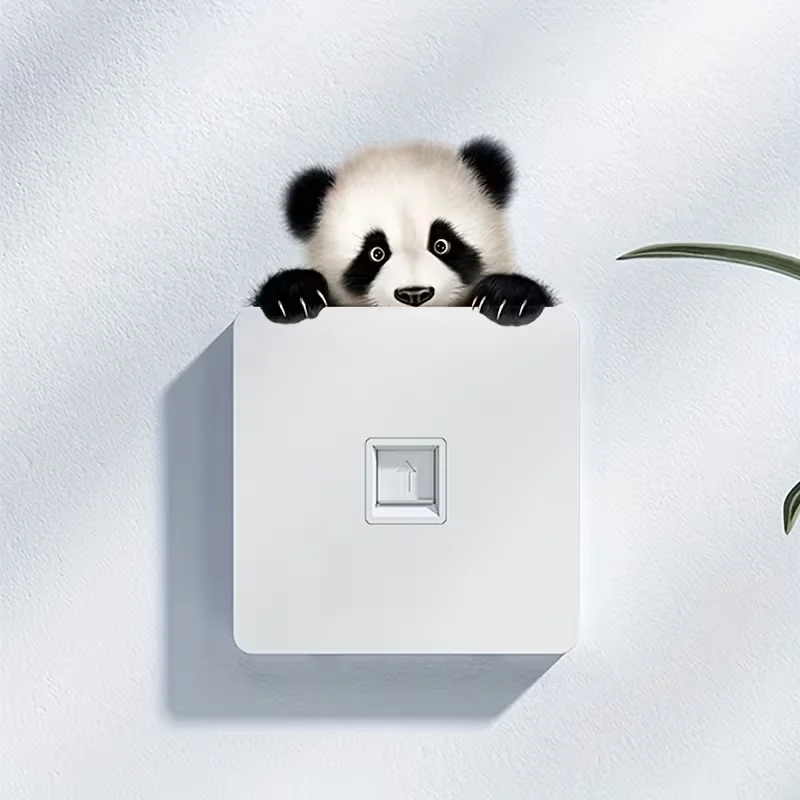 One piece set, giant panda wall decoration stickers, switch stickers, fun and cute pet series