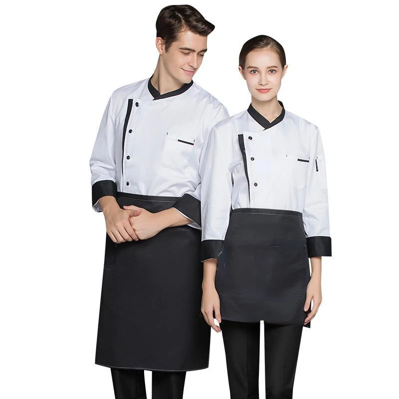 Restaurant Chef Jacket Long Sleeve Hotel Cafe Kitchen Work outfit Bakery Cooking Tops Fast Food Chef Uniform coat men customized