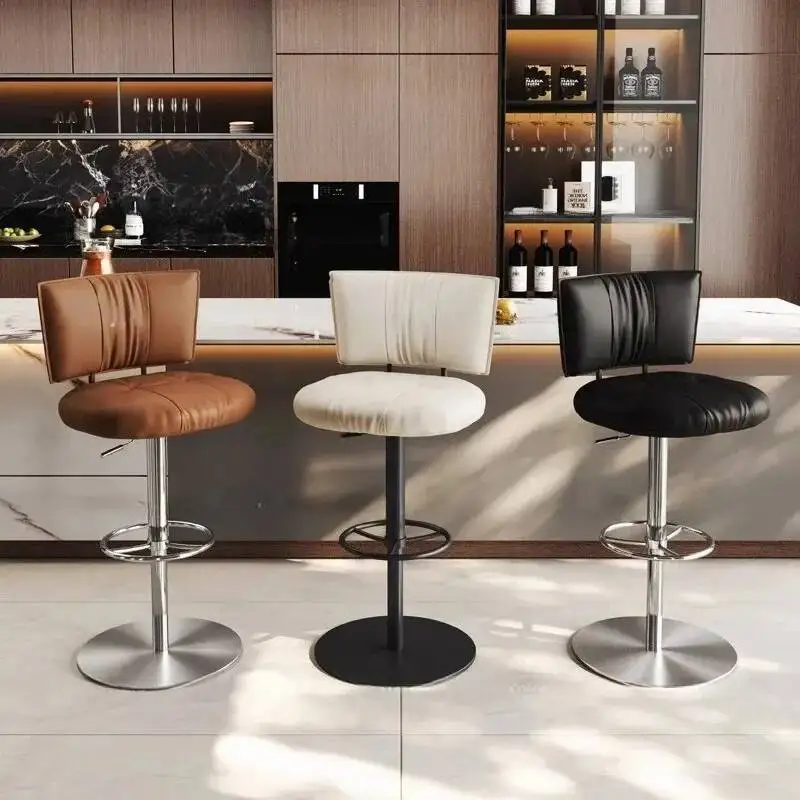 

Hairdressing Aesthetic Bar Stools Ergonomic Minimalist Leather Bar Stools Restaurant Modern Taburete Alto Lounge Suite Furniture