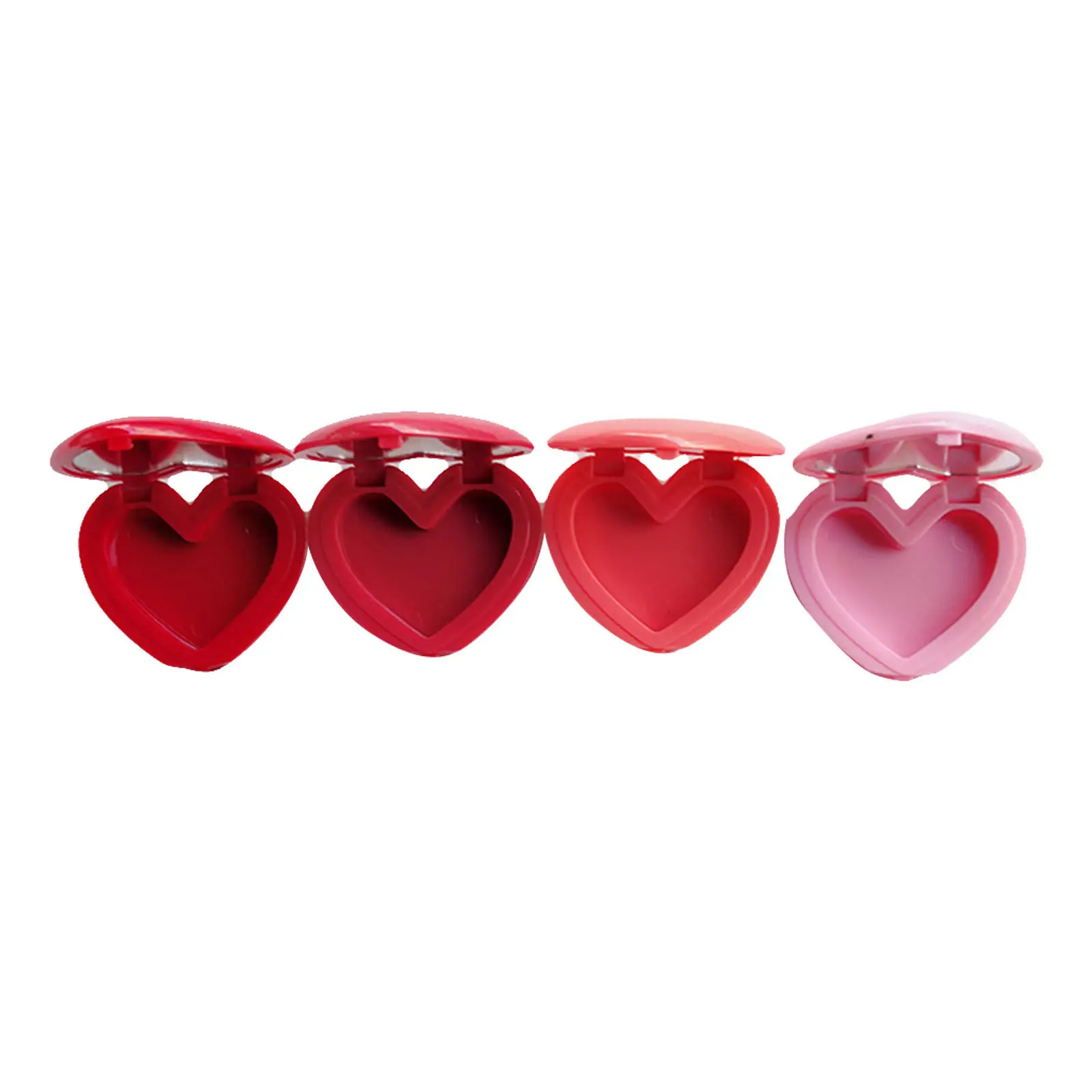 4pcs Heart-Shaped Refillable Plastic Cream Bottles for Lip Balm, Eye Cream, Face Moisturizer & Powder – Travel Size