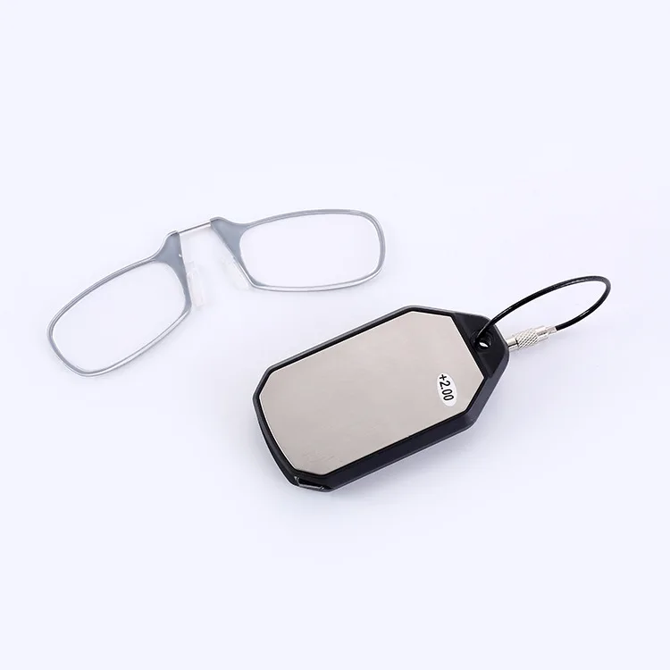 LLavero de gafas de lectura plegable sin piernas, llavero ultraligero, gafas para hombres y mujeres, Mini gafas para presbicia portátiles + 1,0 a + 3,0