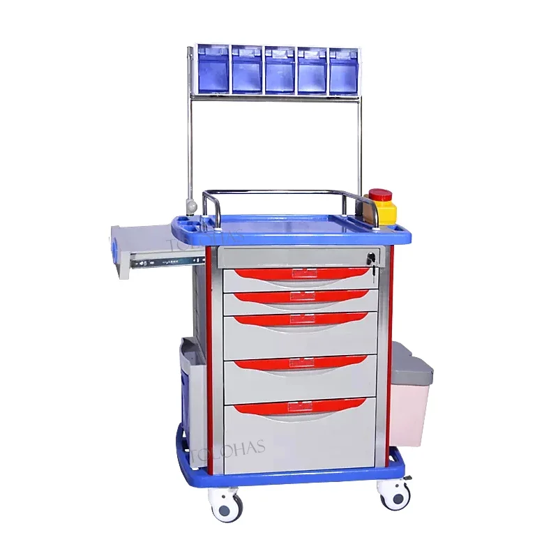 LHRC9 Hospital Furniture Emergency Trolley Cart Medical ABS