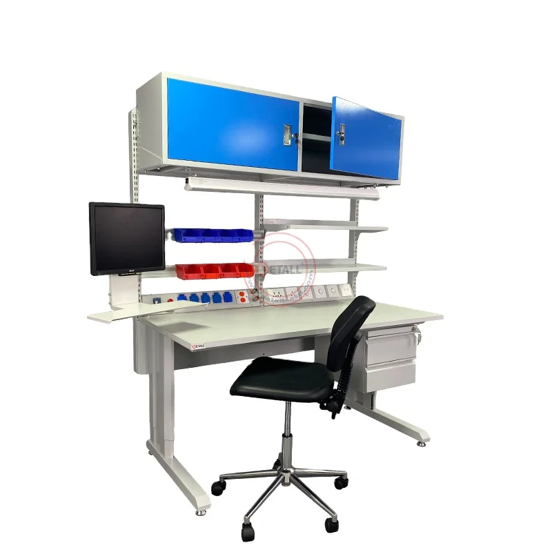 

Electronic ESD Garage Lab Workbench for Computer Repair Professional Mechanic Worktable with Heavy Duty Steel Storage Table