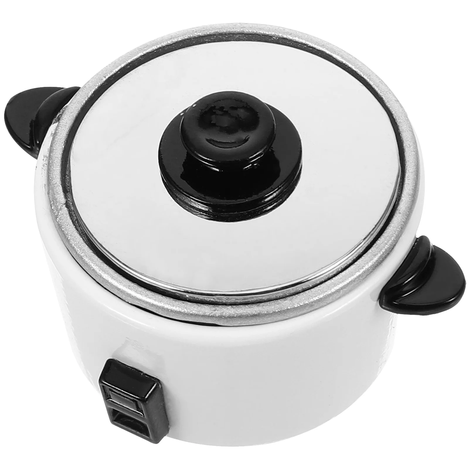 Casa 1:12 Casa delle bambole fai-da-te Mini cucina Simulazione Cuociriso (un pacchetto) Giocattolo Prop Metallo Foto elettrica
