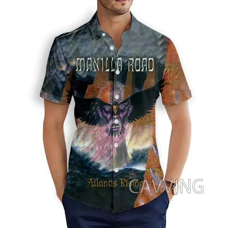 CAVVING-camisas informales con estampado 3D de Manilla Road para hombre y mujer, camisas transpirables sueltas de manga corta a la moda, h01