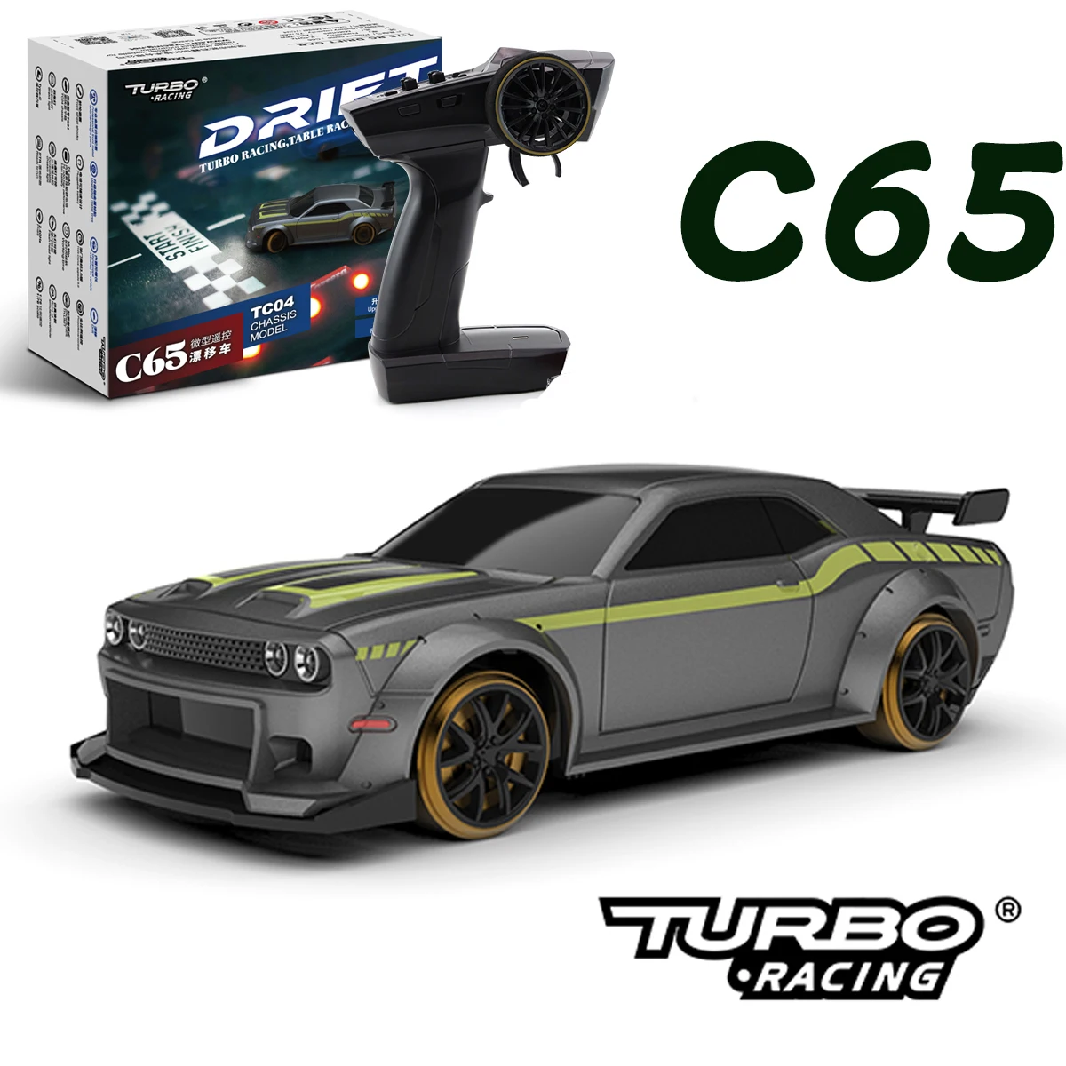 NUEVO Auto de Control Remoto a Escala 1:76 TURBO RACING C65 con Giroscopio Integrado, Simulación de Carreras, Miniatura a Escala Completa, Juguete de Escritorio RTR