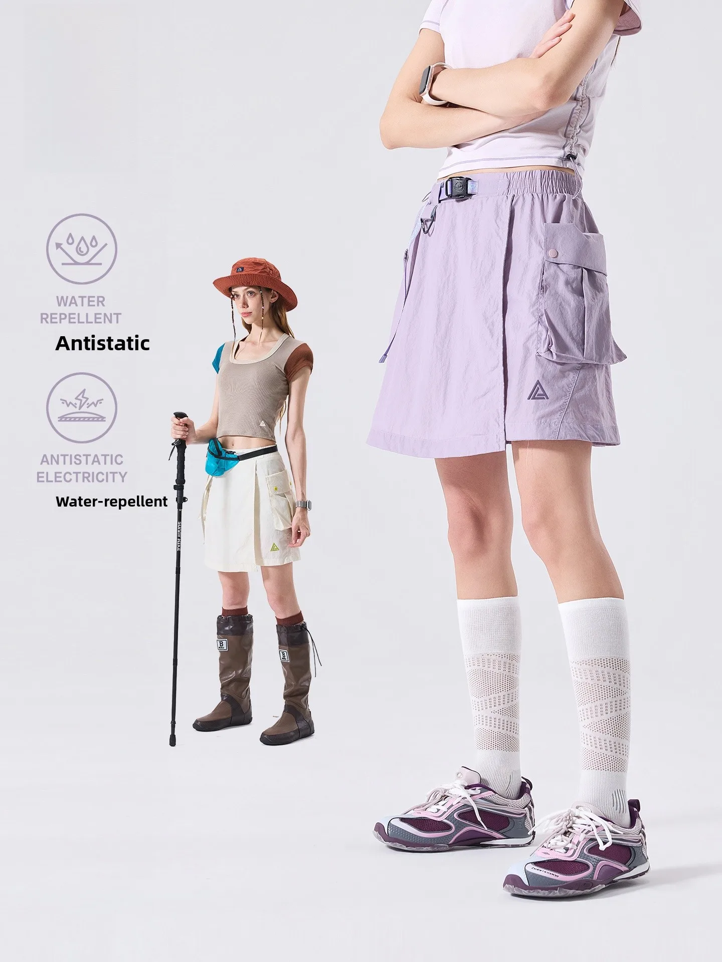 LAZY DAY Outdoor Mountain Series Waterproof Hiking  Skirt Pants Women's Summer Lightweight Anti-Static Sports Skirt