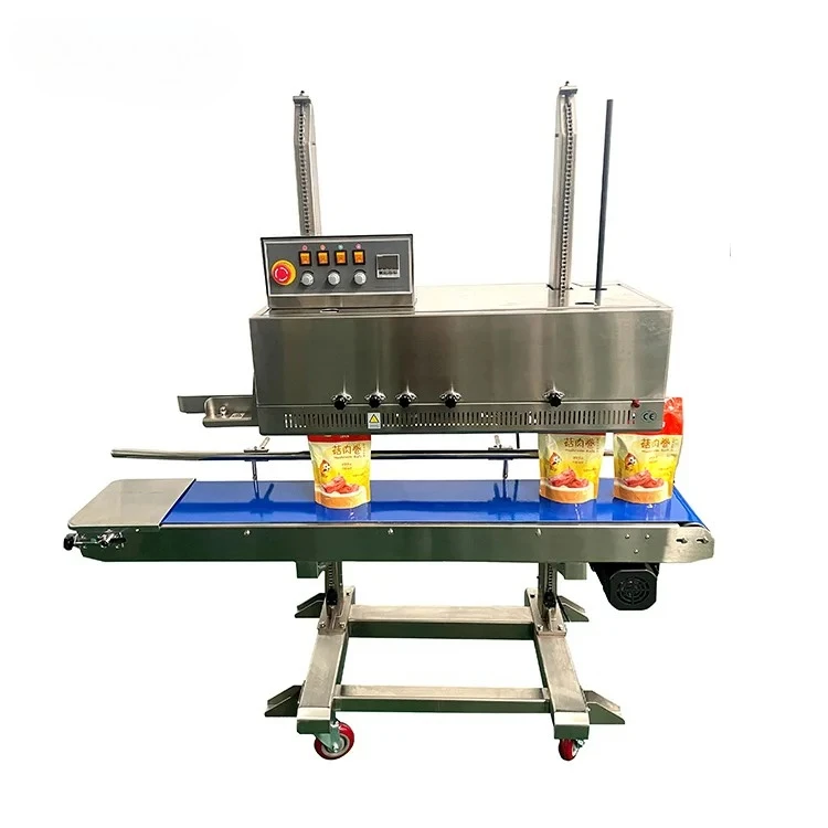 Automatic Continuous Band Sealer Vertical Stand up Pouch Sealing Machines with Date Printing