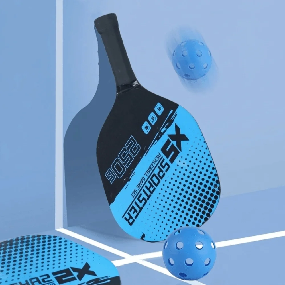 Wooden Pickleball Paddles Set 4pcs Pickleball Balls Beginner Paddle Racquets Set 2-Player Set Professional Pickle Ball Equipment