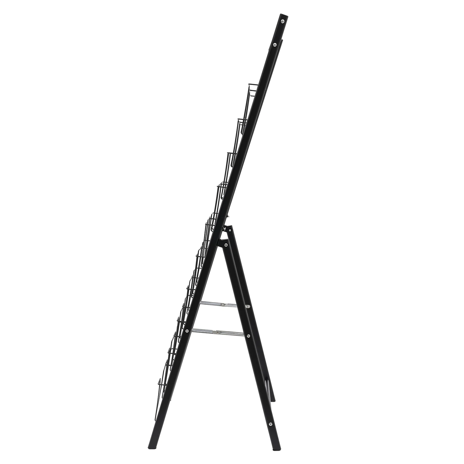 10 Tiers 20 Display Pockets Magazine Rack Foldable Angle 30° for A4 Paper Size 100kg Max. Load-bearing Capacity