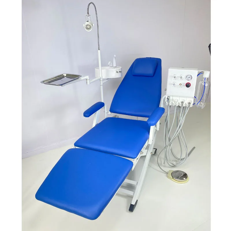 Dental folding chair lightweight optional air pump portable turbine adjustable simple oral out of clinic dental chair