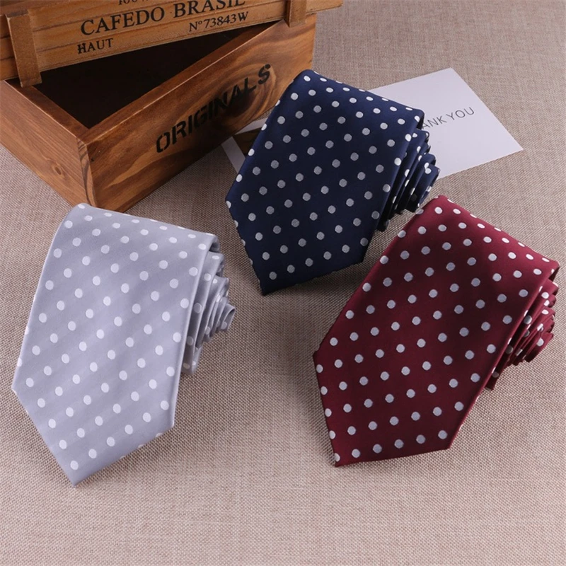 

8cm Tie Necktie Solid Color Gravata Leisure Suit Shirt Necktie Fashion Dot Ties For Men Gravata De Luxo Masculino Cadeau Homme